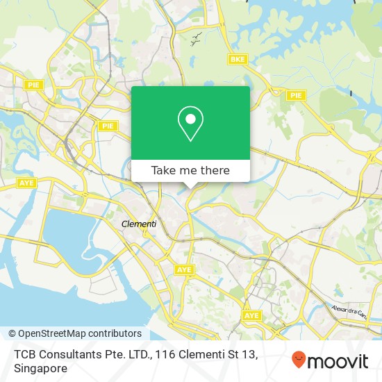 TCB Consultants Pte. LTD., 116 Clementi St 13地图