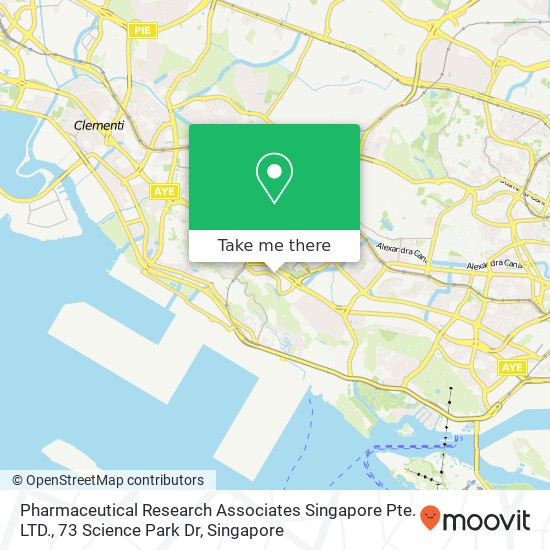 Pharmaceutical Research Associates Singapore Pte. LTD., 73 Science Park Dr map