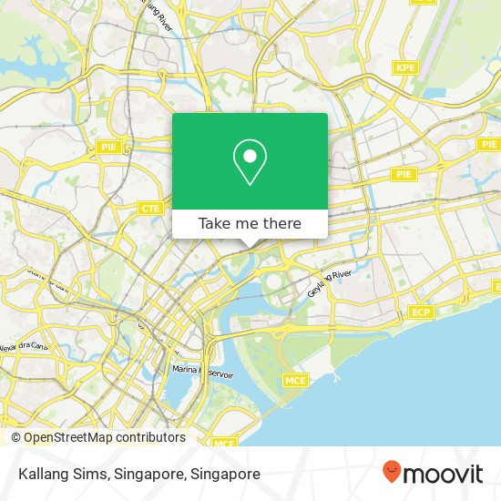 Kallang Sims, Singapore map