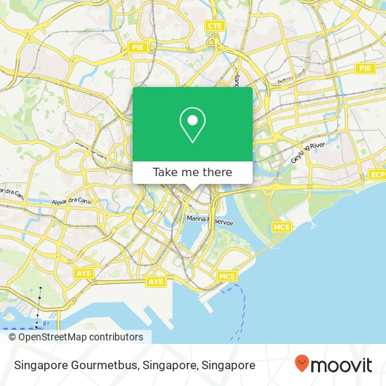 Singapore Gourmetbus, Singapore map