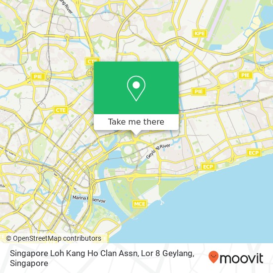 Singapore Loh Kang Ho Clan Assn, Lor 8 Geylang map