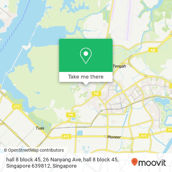 hall 8 block 45, 26 Nanyang Ave, hall 8 block 45, Singapore 639812 map