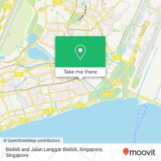 Bedok and Jalan Langgar Bedok, Singapore map