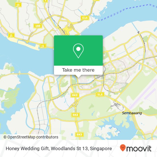 Honey Wedding Gift, Woodlands St 13 map