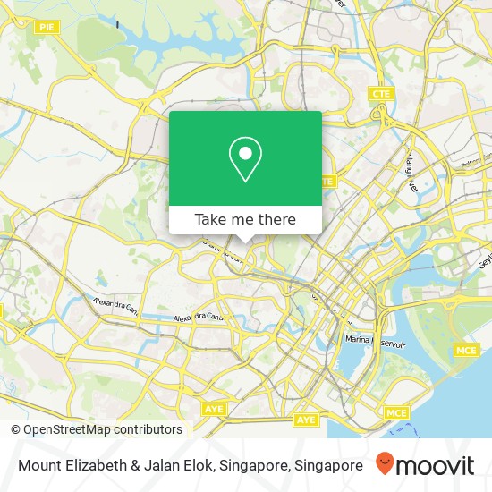 Mount Elizabeth & Jalan Elok, Singapore map