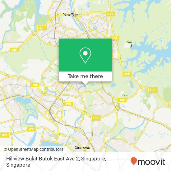 Hillview Bukit Batok East Ave 2, Singapore map
