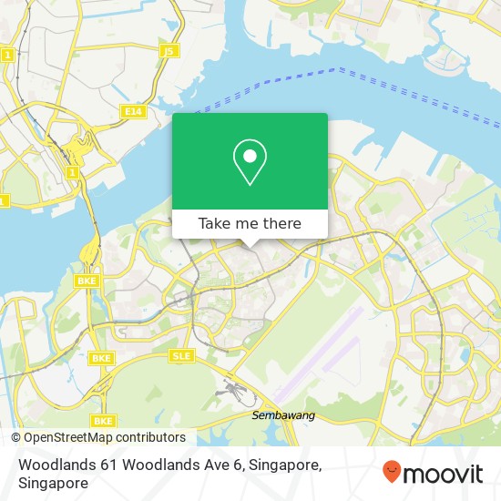 Woodlands 61 Woodlands Ave 6, Singapore地图