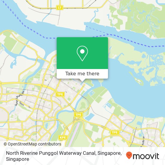 North Riverine Punggol Waterway Canal, Singapore地图