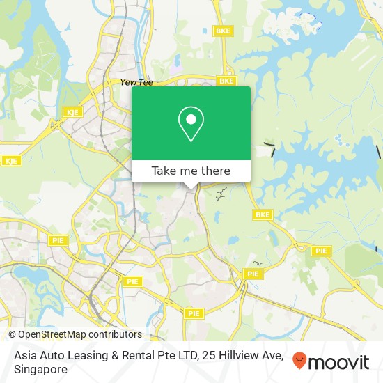 Asia Auto Leasing & Rental Pte LTD, 25 Hillview Ave map