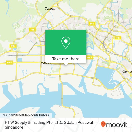 F.T.W Supply & Trading Pte. LTD., 6 Jalan Pesawat map