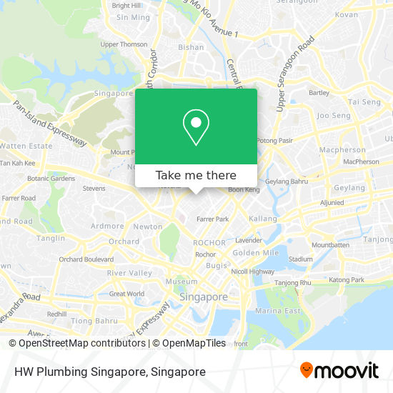 HW Plumbing Singapore map