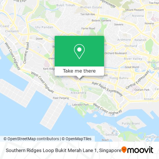 Southern Ridges Loop Bukit Merah Lane 1 map