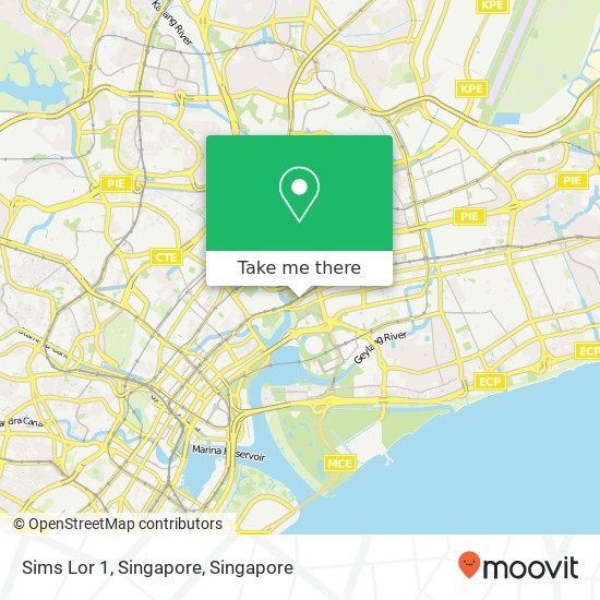 Sims Lor 1, Singapore map