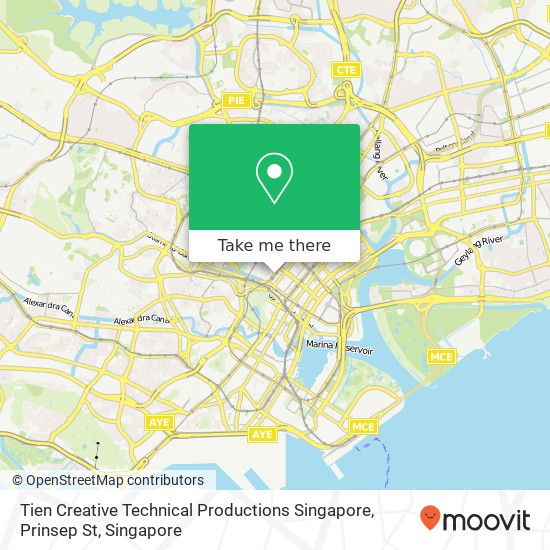 Tien Creative Technical Productions Singapore, Prinsep St map
