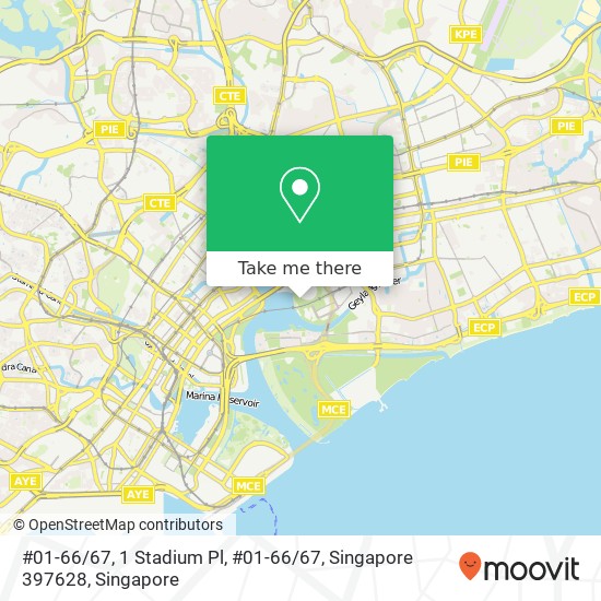 #01-66 / 67, 1 Stadium Pl, #01-66 / 67, Singapore 397628地图