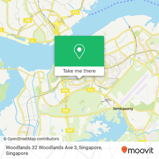 Woodlands 32 Woodlands Ave 3, Singapore map