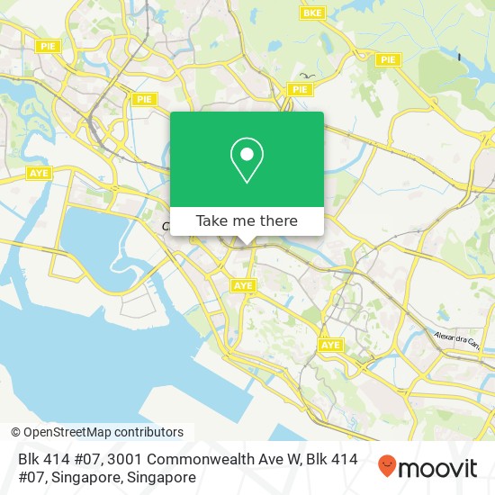 Blk 414 #07, 3001 Commonwealth Ave W, Blk 414 #07, Singapore地图