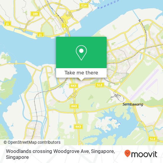 Woodlands crossing Woodgrove Ave, Singapore地图