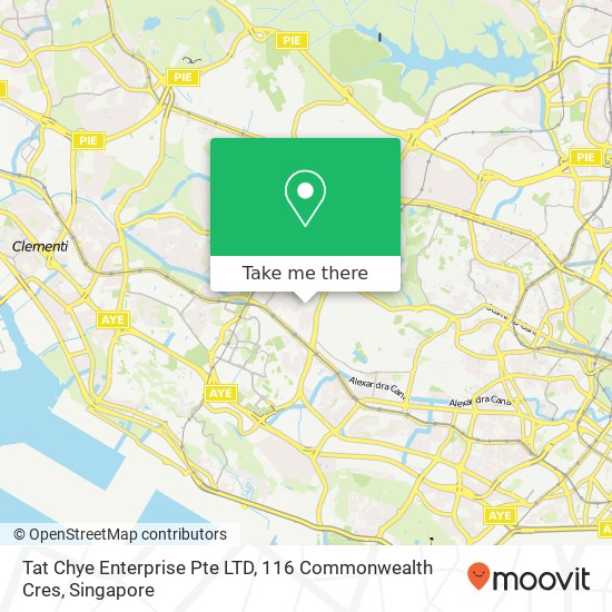 Tat Chye Enterprise Pte LTD, 116 Commonwealth Cres地图