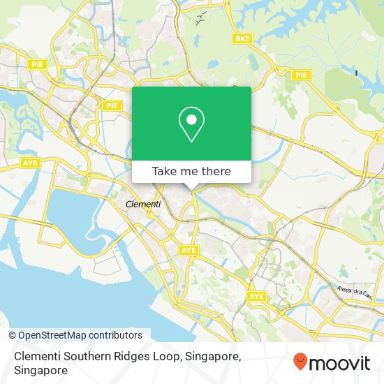 Clementi Southern Ridges Loop, Singapore map