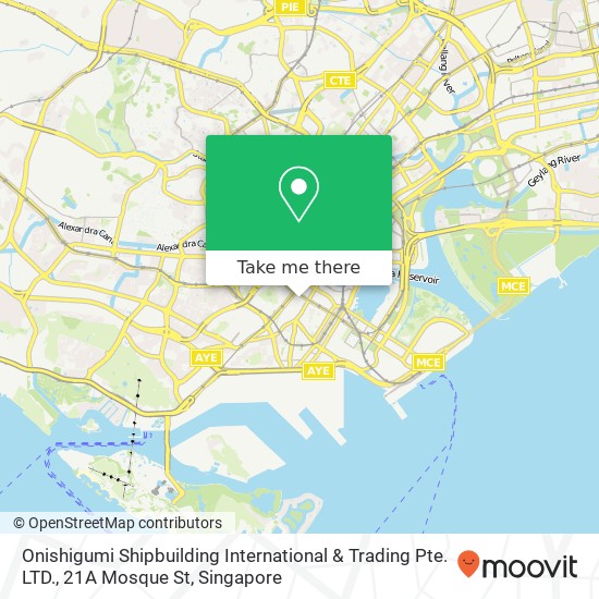 Onishigumi Shipbuilding International & Trading Pte. LTD., 21A Mosque St map