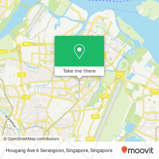 Hougang Ave 6 Serangoon, Singapore map