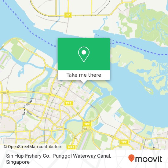 Sin Hup Fishery Co., Punggol Waterway Canal map