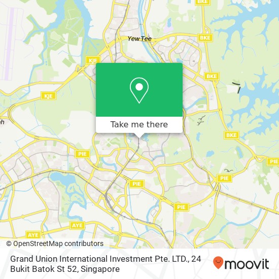 Grand Union International Investment Pte. LTD., 24 Bukit Batok St 52地图