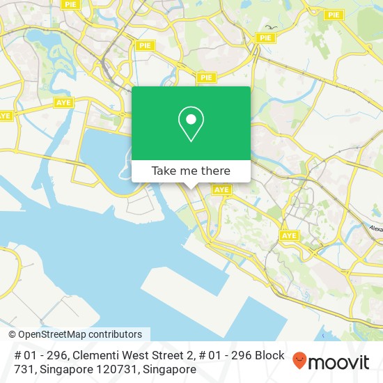 # 01 - 296, Clementi West Street 2, # 01 - 296 Block 731, Singapore 120731地图