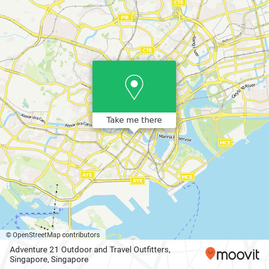 Adventure 21 Outdoor and Travel Outfitters, Singapore map