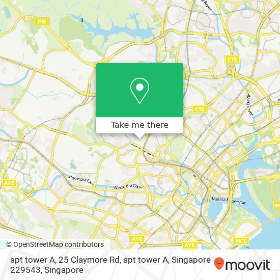 apt  tower A, 25 Claymore Rd, apt  tower A, Singapore 229543地图