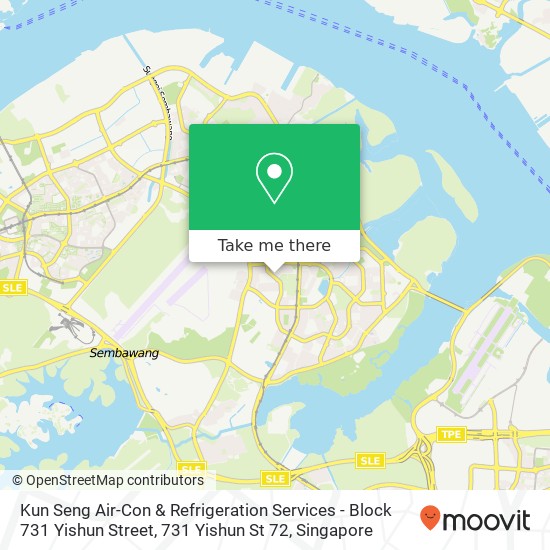 Kun Seng Air-Con & Refrigeration Services - Block 731 Yishun Street, 731 Yishun St 72地图