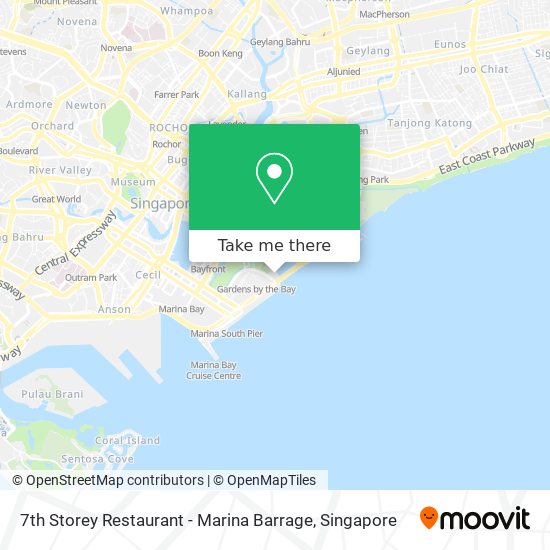 7th Storey Restaurant - Marina Barrage map