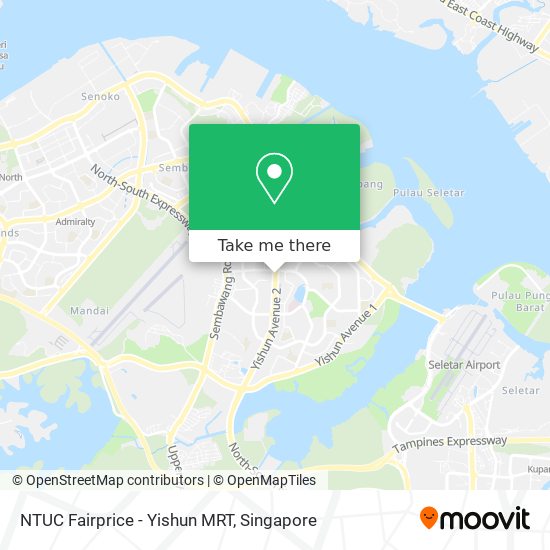 NTUC Fairprice - Yishun MRT map