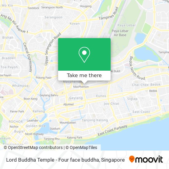 Lord Buddha Temple - Four face buddha map