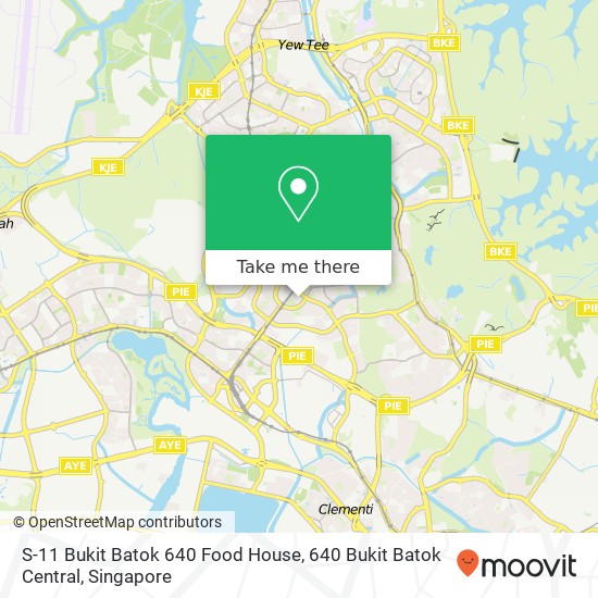 S-11 Bukit Batok 640 Food House, 640 Bukit Batok Central地图