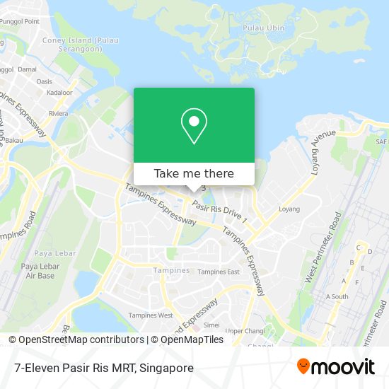 7-Eleven Pasir Ris MRT map