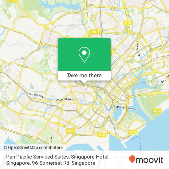 Pan Pacific Serviced Suites, Singapore Hotel Singapore, 96 Somerset Rd map