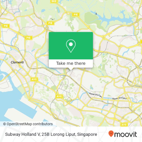 Subway Holland V, 25B Lorong Liput map