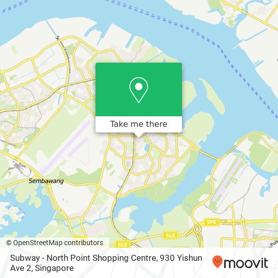 Subway - North Point Shopping Centre, 930 Yishun Ave 2 map