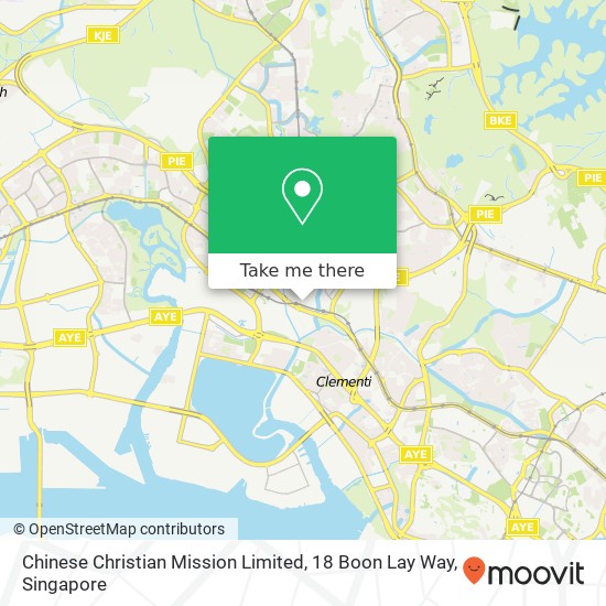 Chinese Christian Mission Limited, 18 Boon Lay Way map