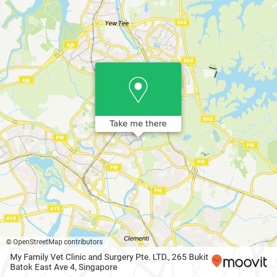 My Family Vet Clinic and Surgery Pte. LTD., 265 Bukit Batok East Ave 4 map