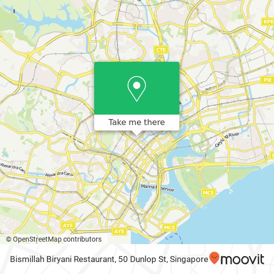 Bismillah Biryani Restaurant, 50 Dunlop St map