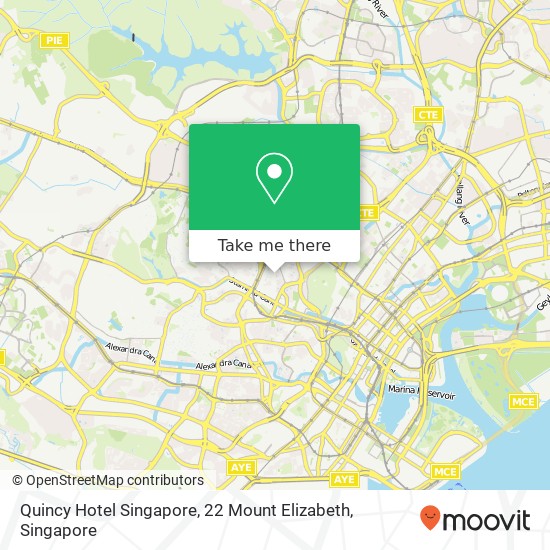 Quincy Hotel Singapore, 22 Mount Elizabeth map