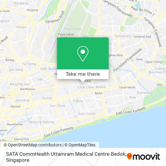 SATA CommHealth Uttamram Medical Centre Bedok map