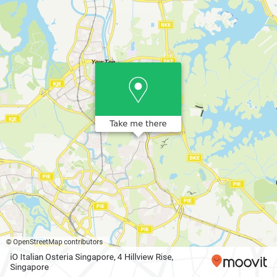 iO Italian Osteria Singapore, 4 Hillview Rise map