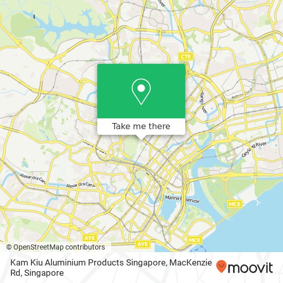 Kam Kiu Aluminium Products Singapore, MacKenzie Rd map