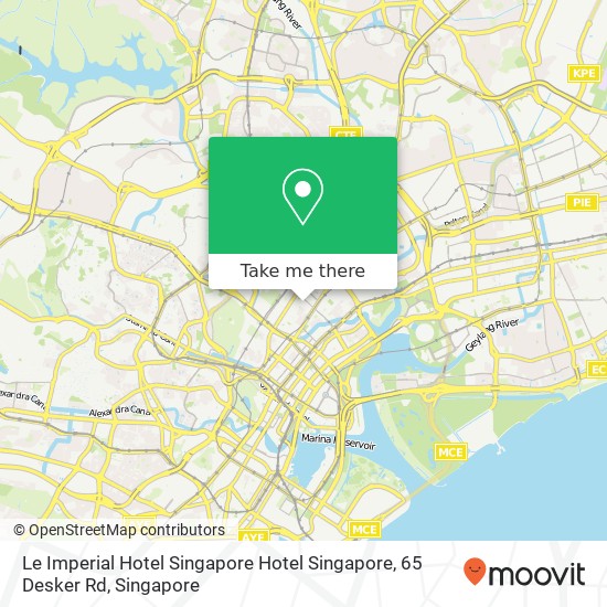 Le Imperial Hotel Singapore Hotel Singapore, 65 Desker Rd map