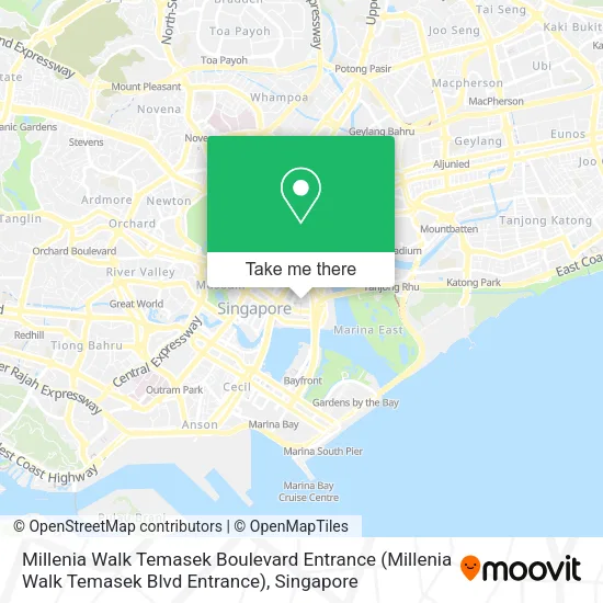 Millenia Walk Temasek Boulevard Entrance map