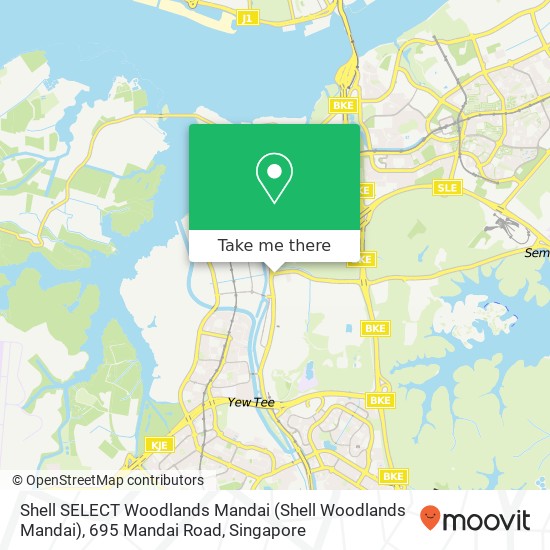 Shell SELECT Woodlands Mandai (Shell Woodlands Mandai), 695 Mandai Road地图